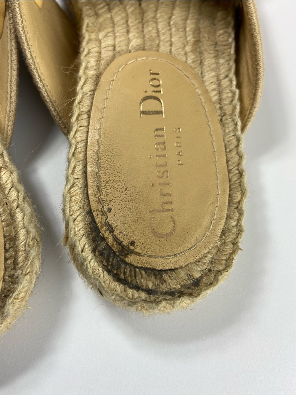 Christian Dior Granville Espadrille Slides Sandals Slides Natural 37.5/7.5 [CH] - Picture 3 of 15